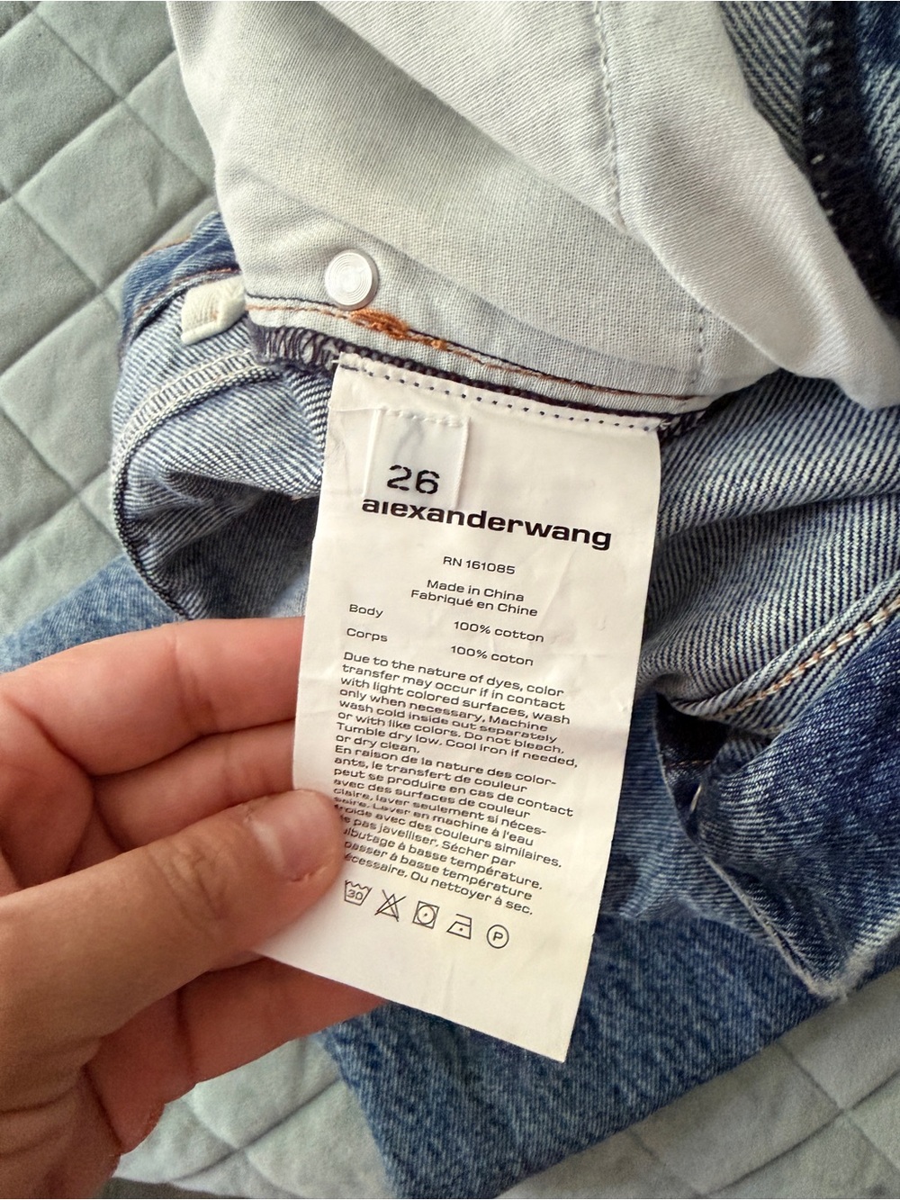 Alexander Wang Blue Two-Tone Patchwork Jeans - Picture 5 of 5